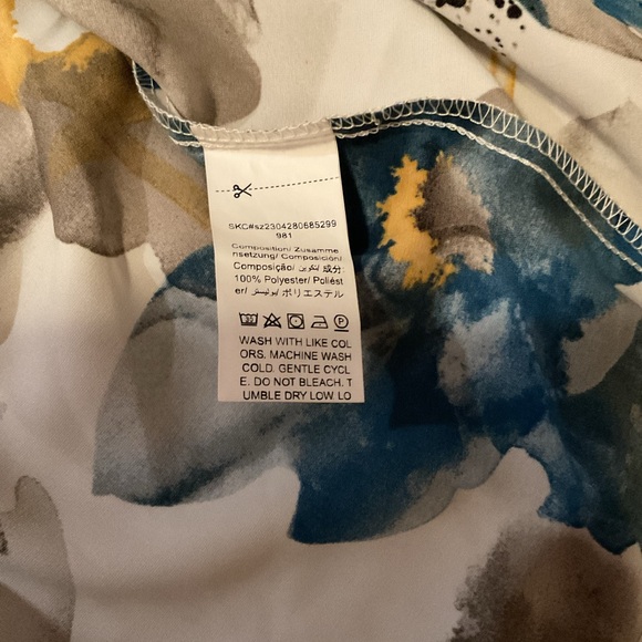 Floral Halter/Tank Top with Yellow and Blue Accents - Picture 7 of 7